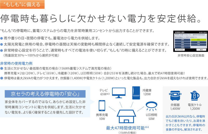 停電時も暮らしに欠かせない電力を安定供給